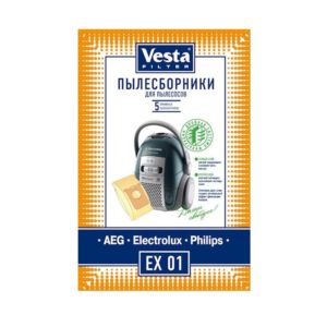 Мешок пылесоса нетканый одноразовый Electrolux, AEG, Philips упаковка 4 шт + 2 фильтра Веста EX01S